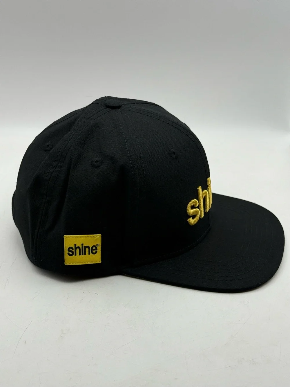 Shine Embroidered Black & Gold Snapback Hat - OSFM